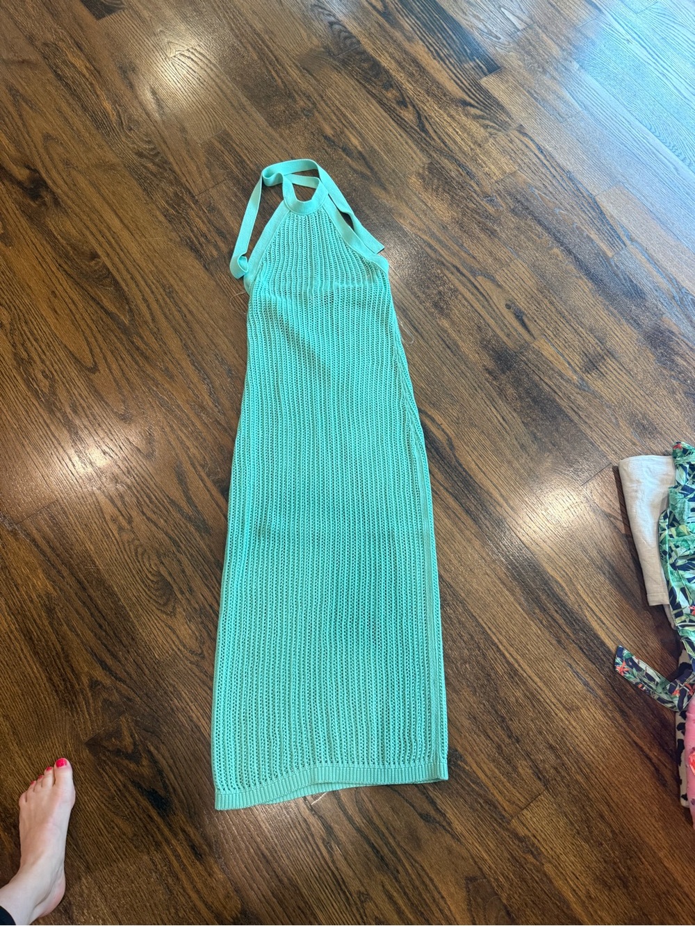 Beach Riot Mint Green Knit Halter Maxi Coverup
